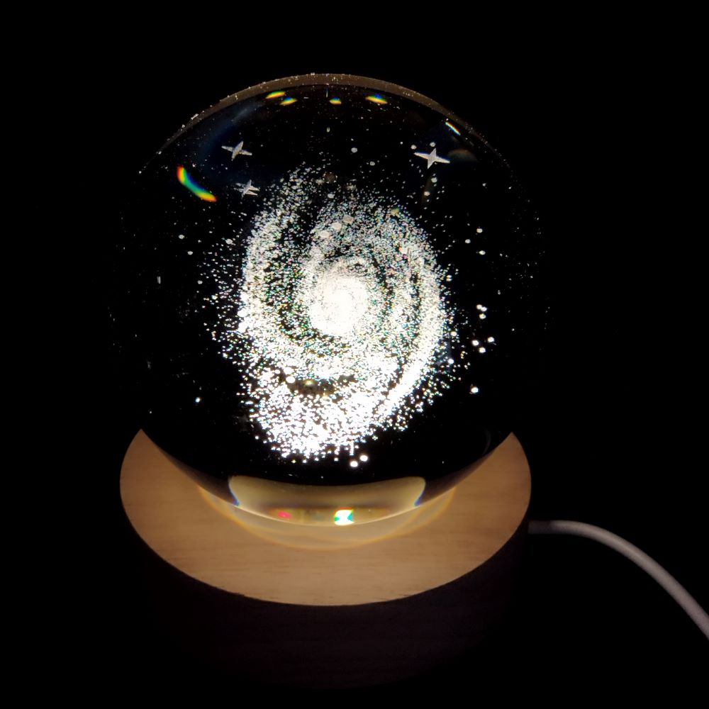 ΓΑΛΑΞΙΑΣ ΚΡΥΣΤΑΛΛΙΝH ΣΦΑΙΡA-LED 8cm