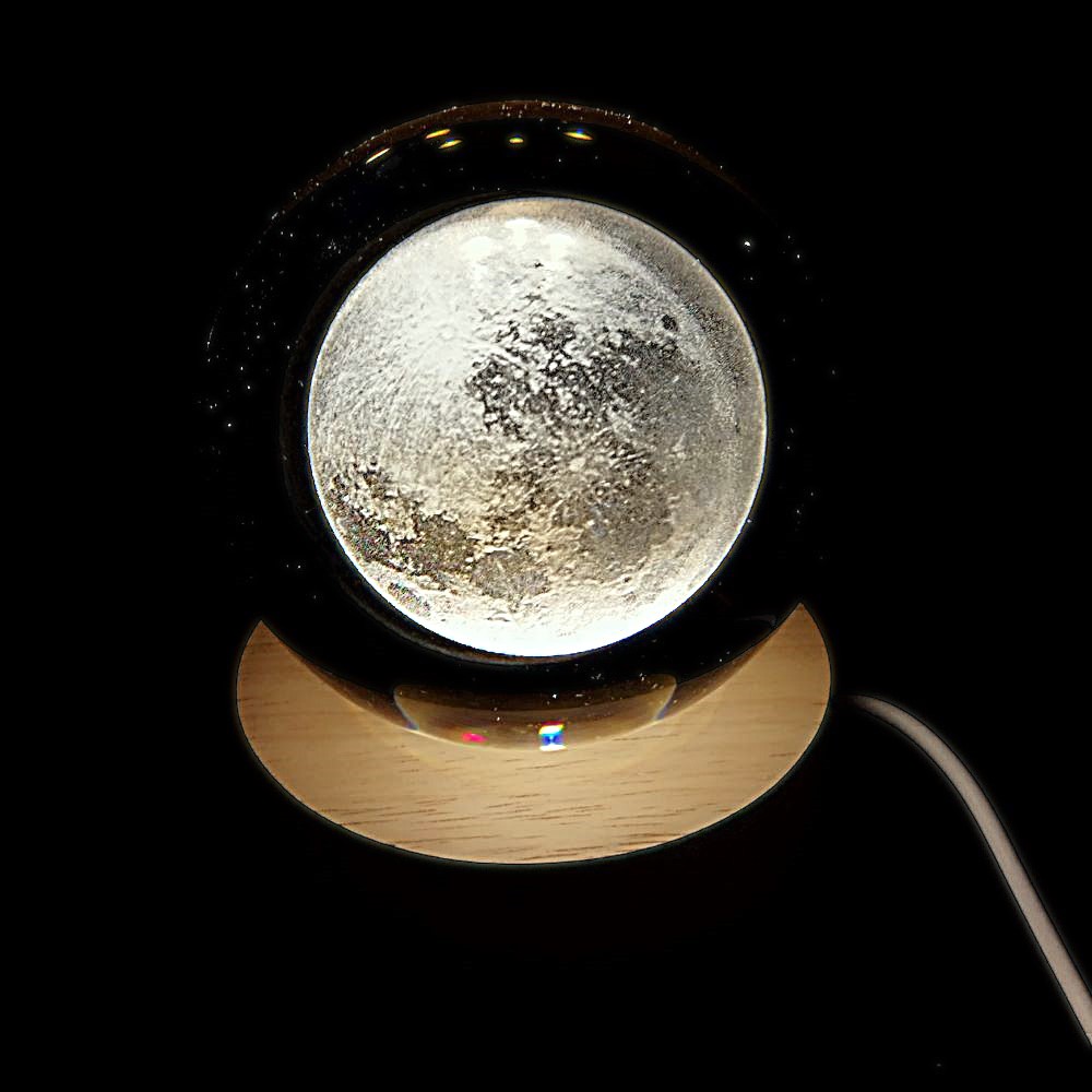 'ΣΕΛΗΝΗ' ΚΡΥΣΤΑΛΛΙΝH ΣΦΑΙΡA-LED 7cm