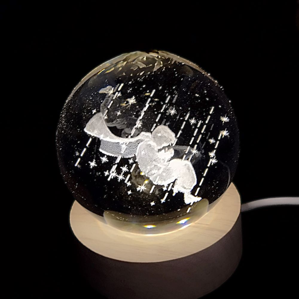 ‘ ΣΤΑ ΑΣΤΕΡΙΑ’ ΚΡΥΣΤΑΛΛΙΝΗ ΣΦΑΙΡΑ LED-6cm