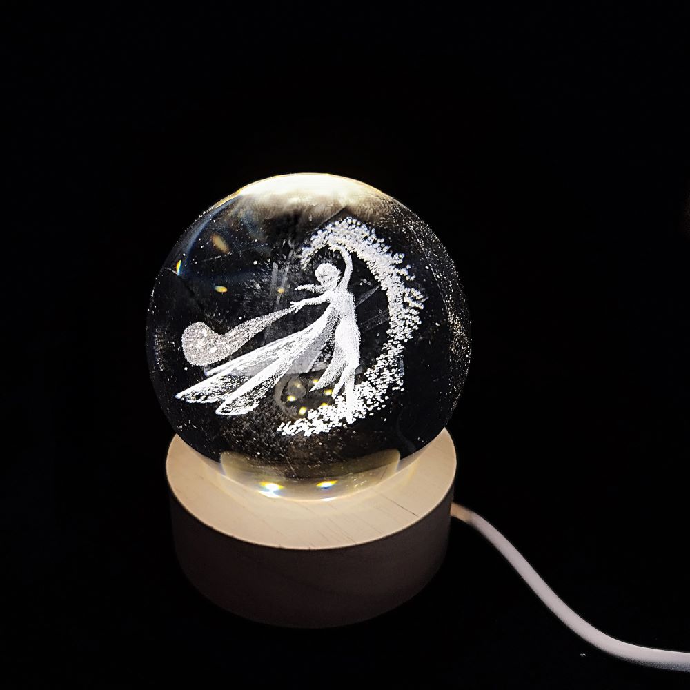 ‘ΝΕΡΑΙΔΑ’ ΚΡΥΣΤΑΛΛΙΝΗ ΣΦΑΙΡΑ LED-6cm